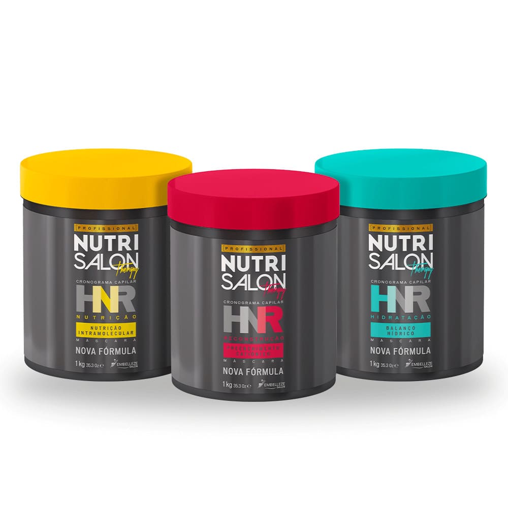Kit Cronograma Capilar HNR Máscara Profissional Nutrisalon Therapy KIT