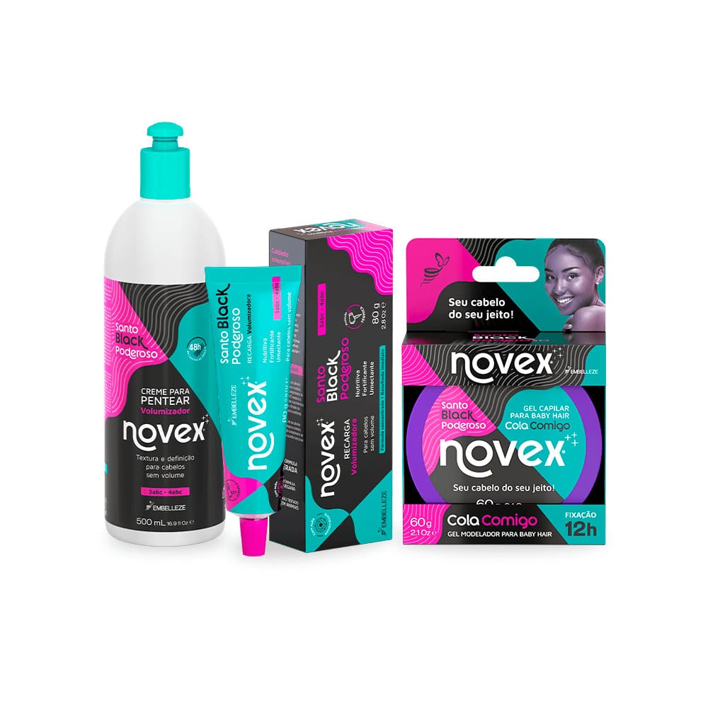 Kit Novex Meus Cachos Santo Black Poderoso Finalização KIT