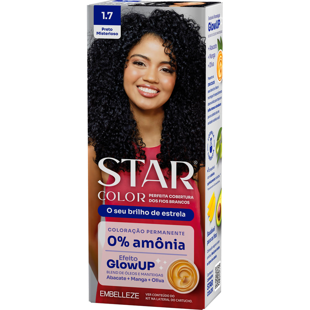 Tinta de Cabelo Star Color Preto Misterioso 1.7  KIT_E