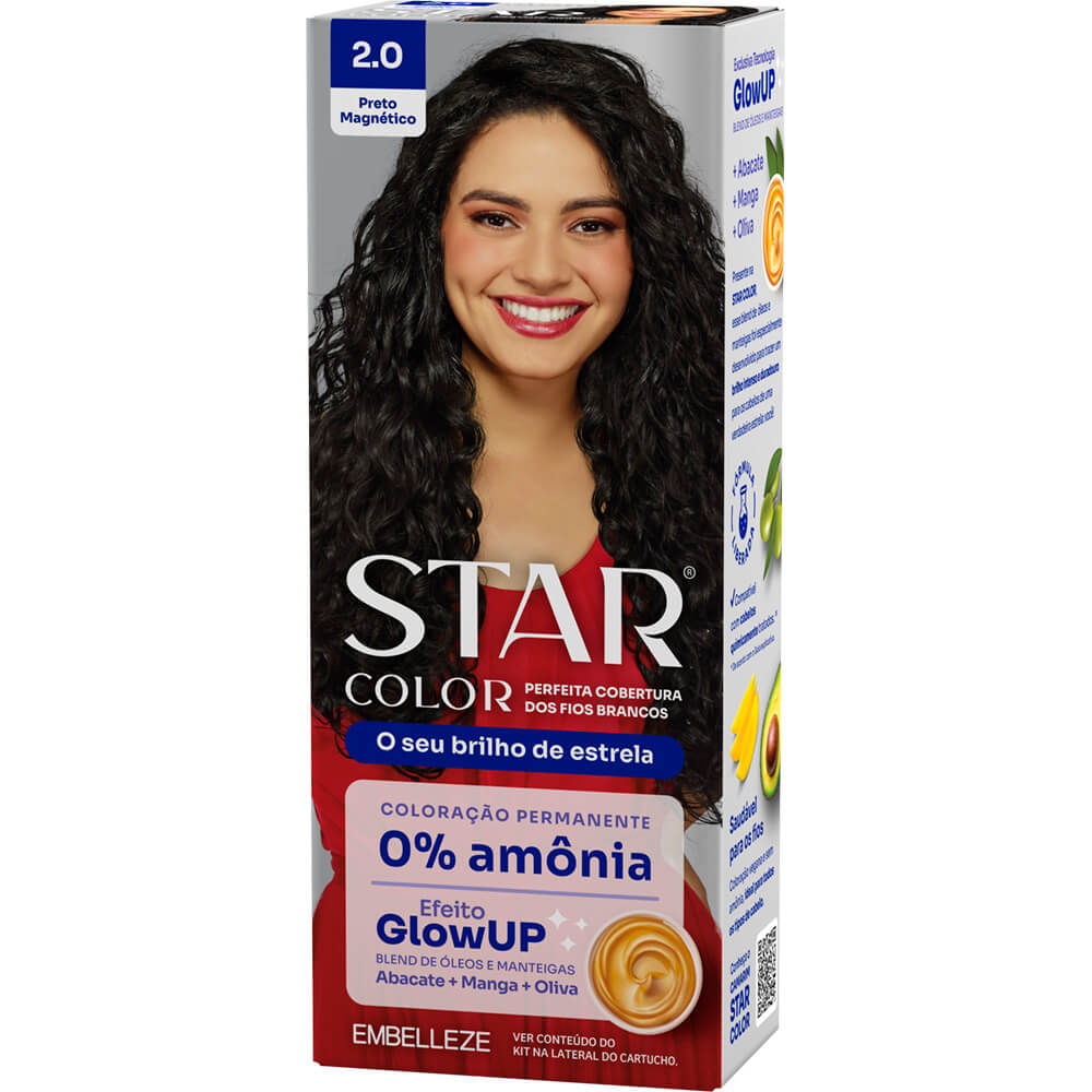 Tinta de Cabelo Star Color Preto Magnético 2.0 KIT_E