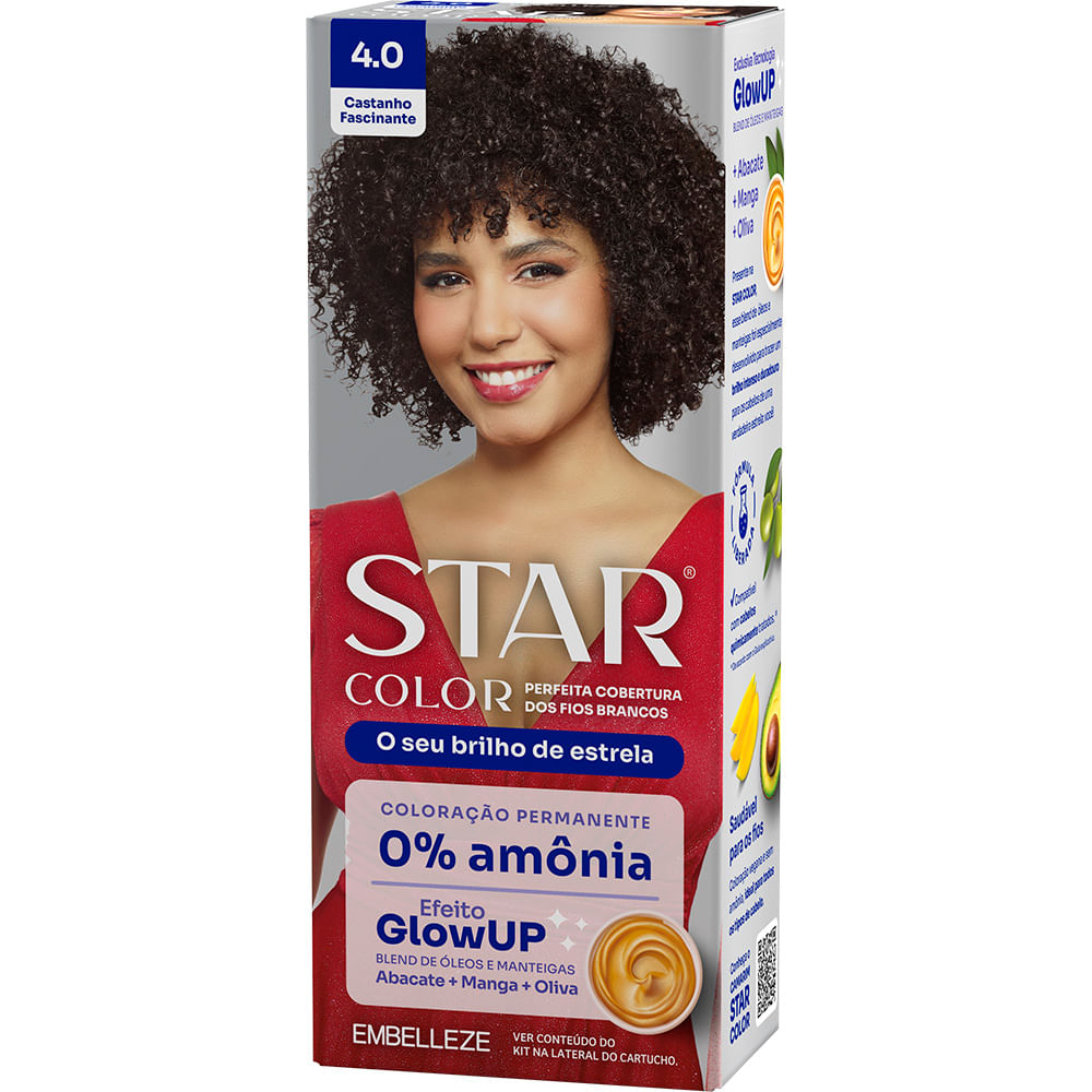Tinta de Cabelo Star Color Castanho Fascinante 4.0 KIT_E