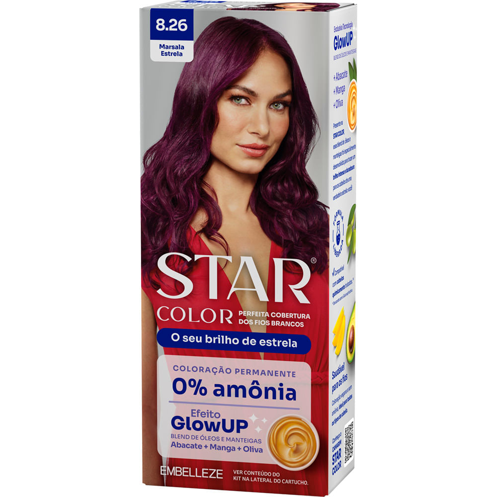 Tinta de Cabelo Star Color Marsala Estrela 8.26 KIT_E