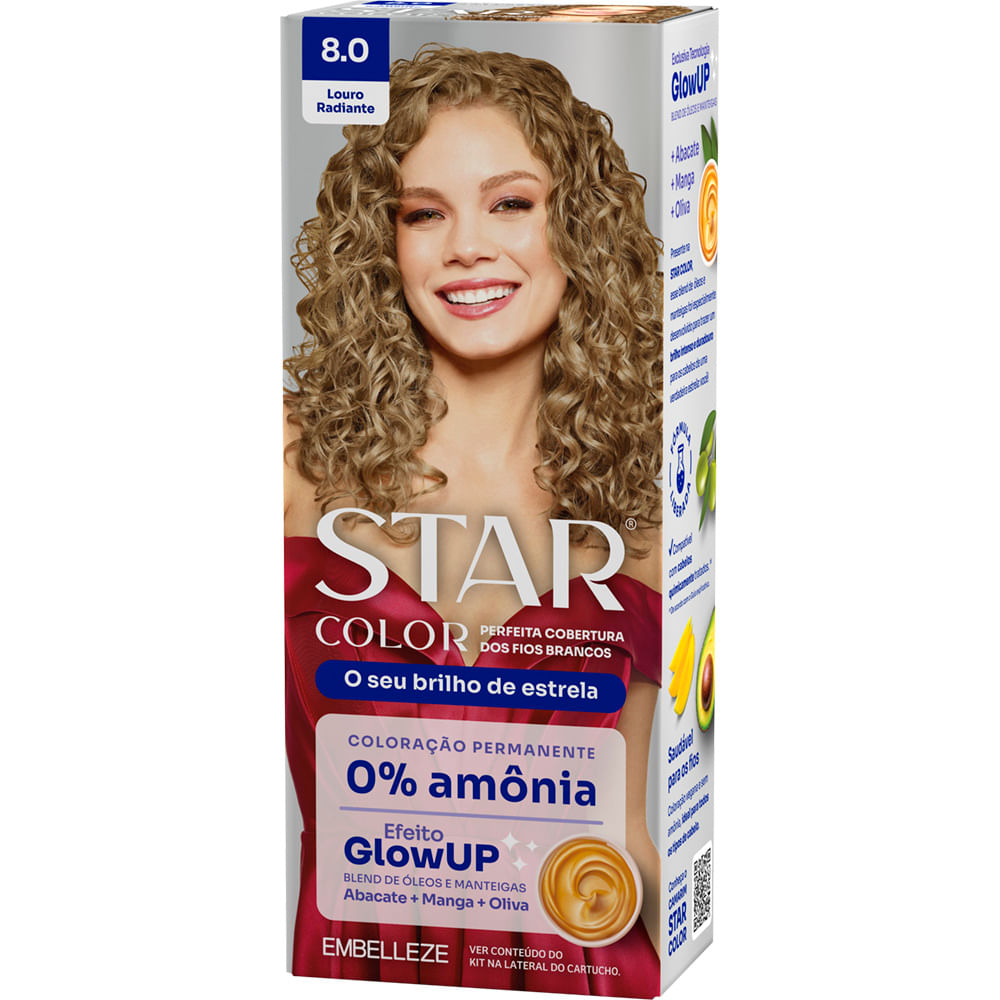Tinta de Cabelo Star Color Louro Radiante 8.0 KIT_E